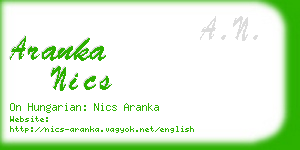 aranka nics business card